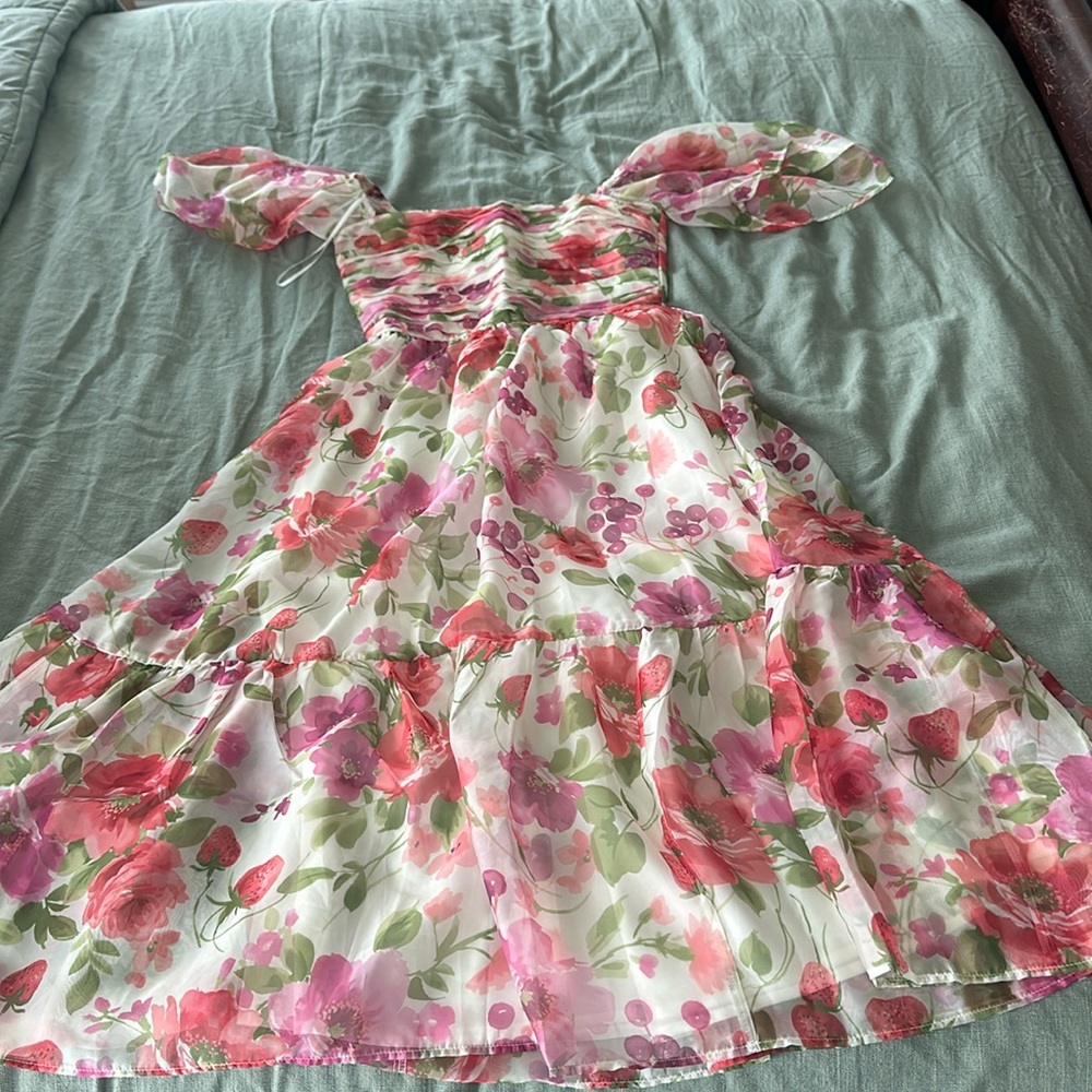 Abercrombie & Fitch Emerson Angel Sleeve Midi Dress - Petite XS -brand new w/tag
